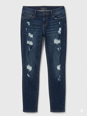 maurices Dark Indigo Distressed Women’s Skinny Jeans